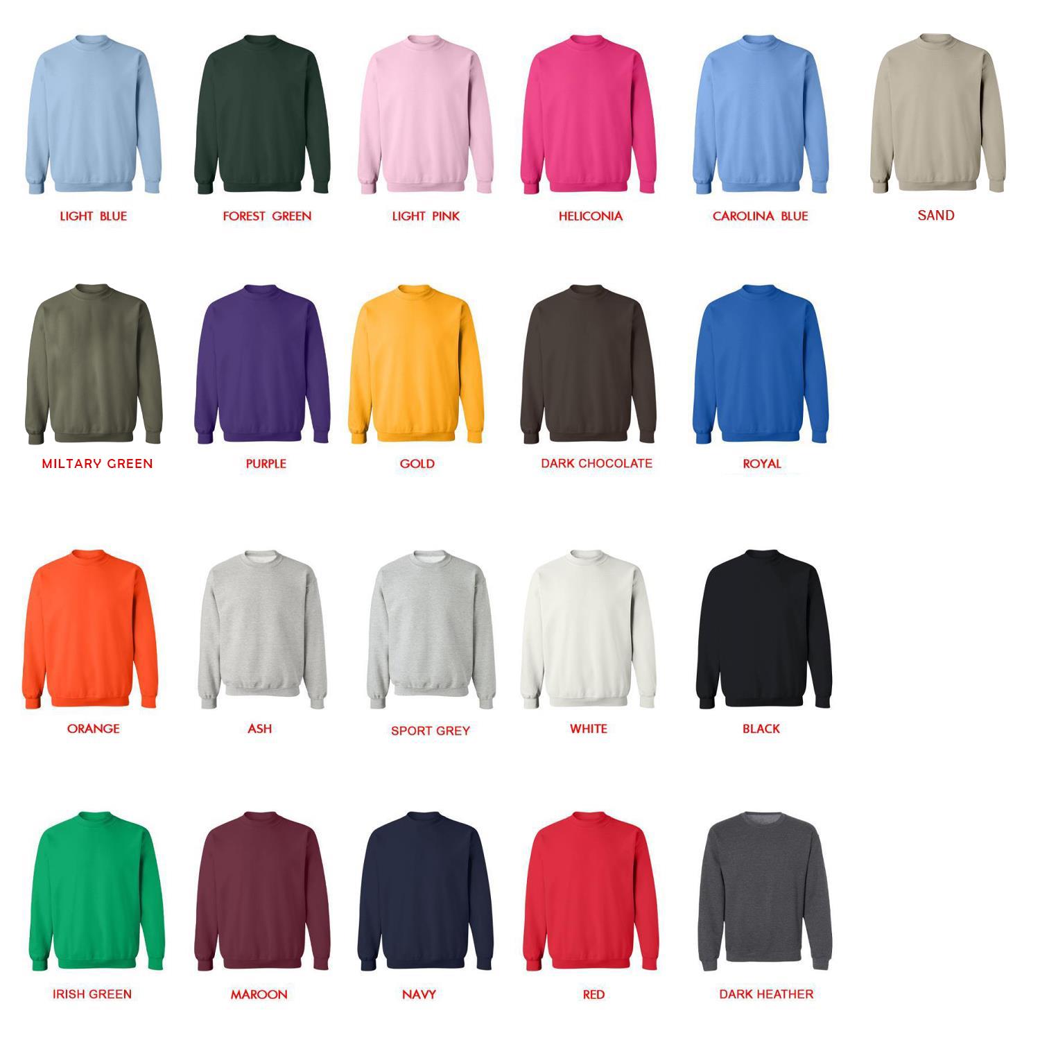 sweatshirt color chart - Fruits Basket UK Shop