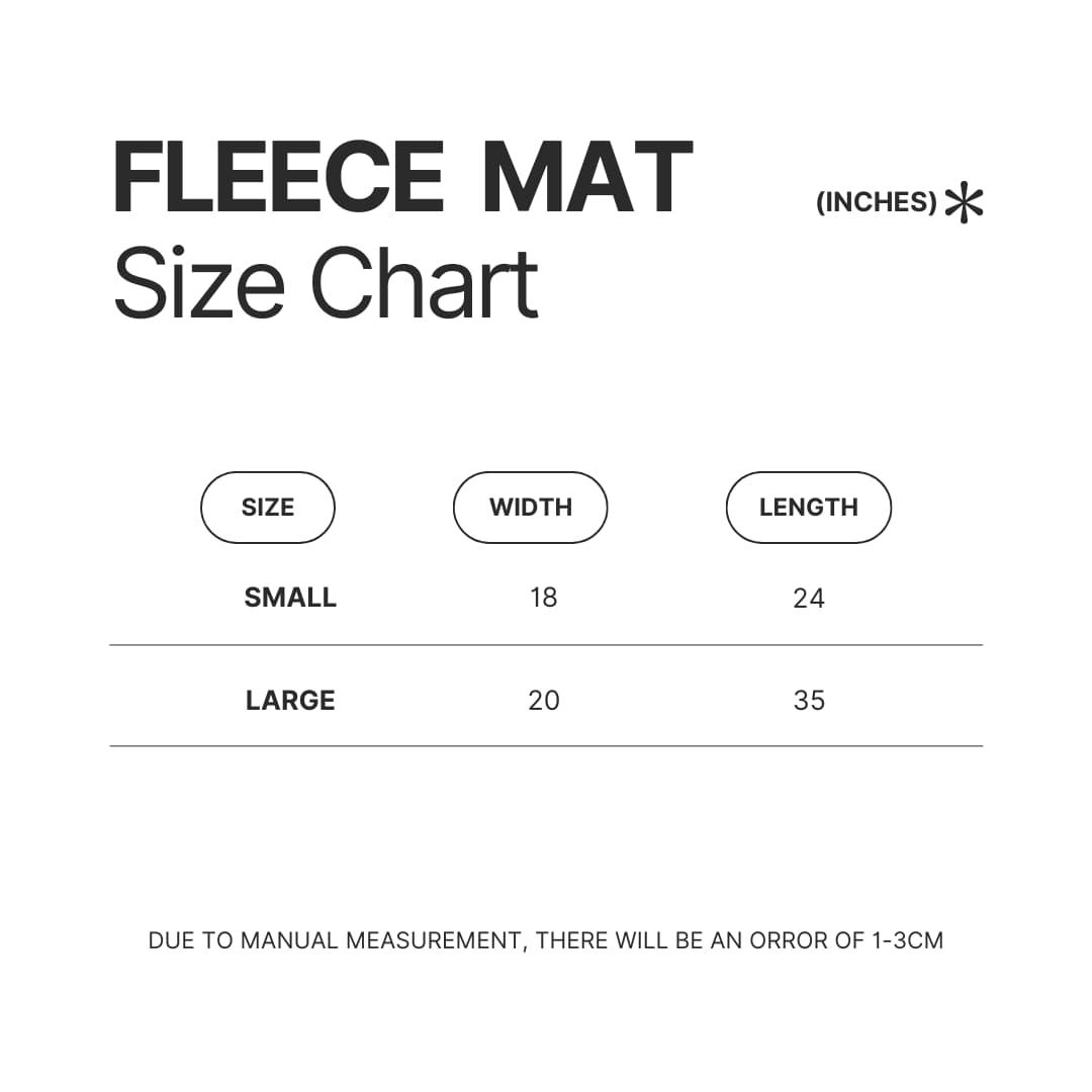 Fleece Mat Size Chart - Fruits Basket UK Shop