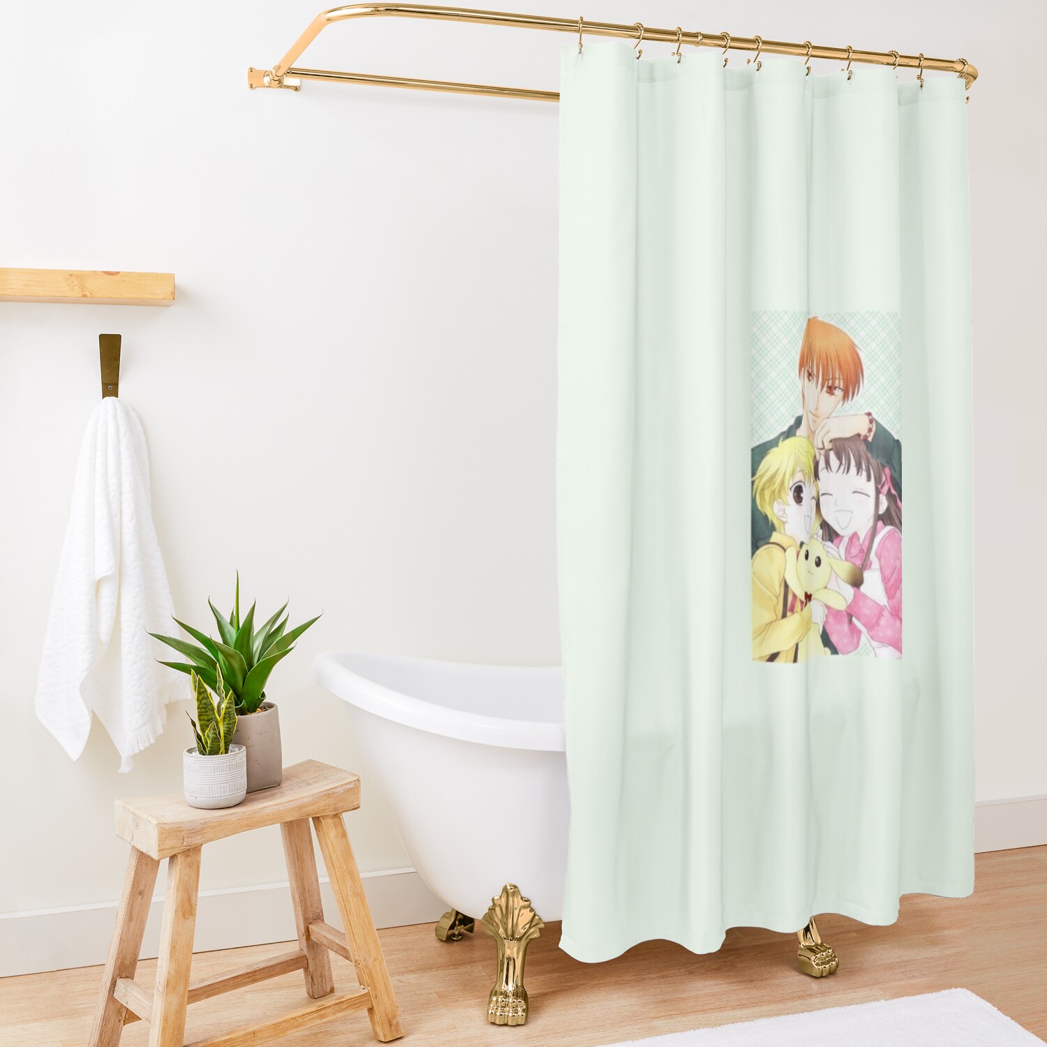 Fruits Basket Tohru Honda With Kyou And Momiji Sohma Shower Curtain